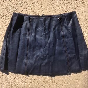 BCBG Navy Pleather Mini Skirt
